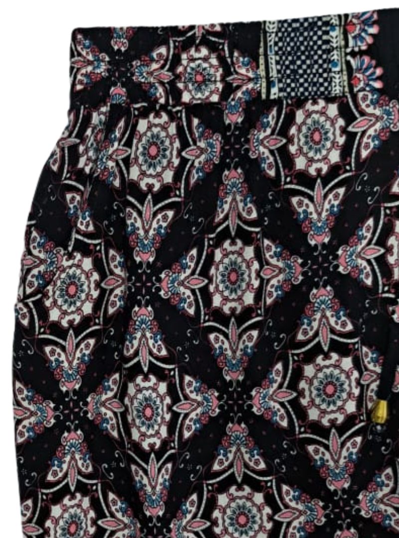 R.S.Moda Ladies Detailed Trouser - Black/Pink