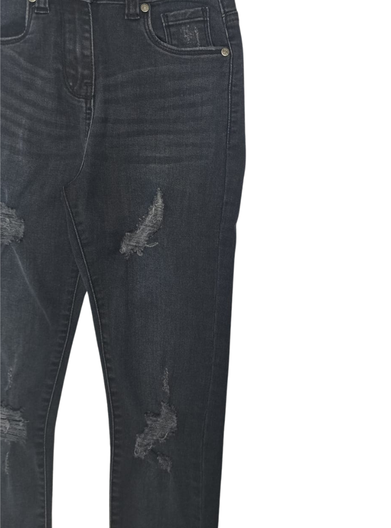Inside Ladies Distressed Jean - Charcoal