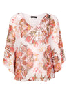 PRINTED BATWING SLEEVE BLOUSE