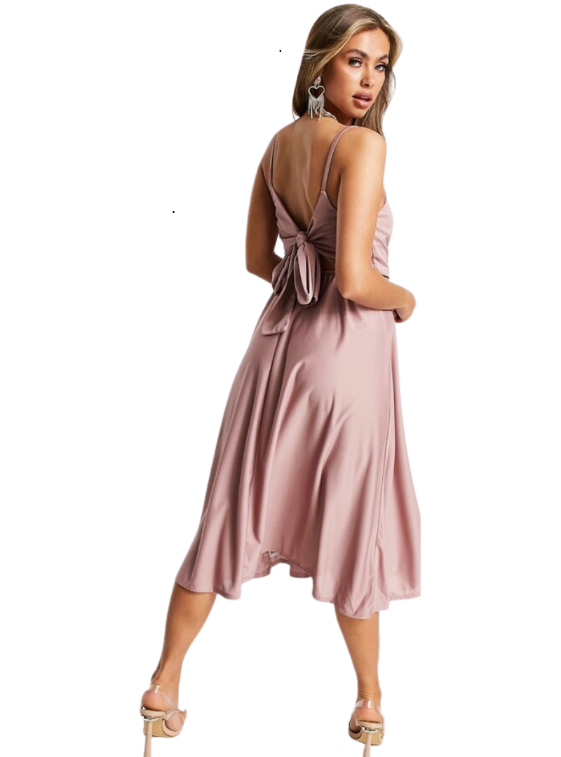Asos Design Ladies Midi Dress - Dusty Pink