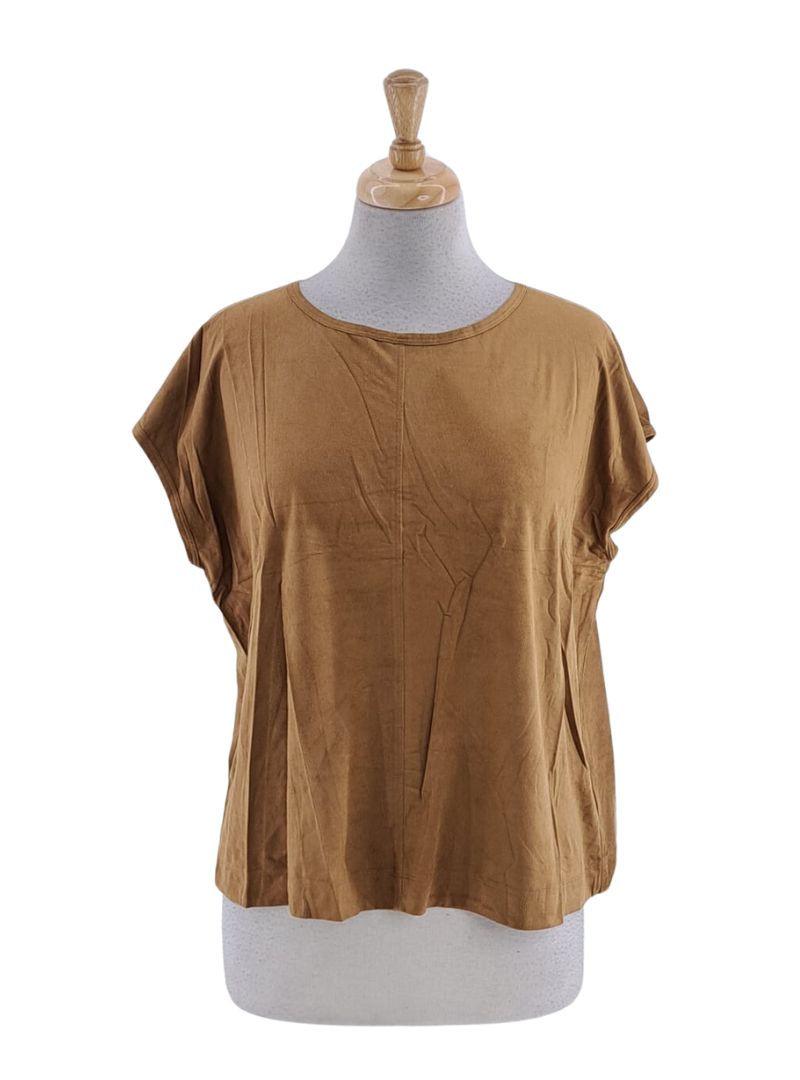 SUEDE FEEL BOXY TOP