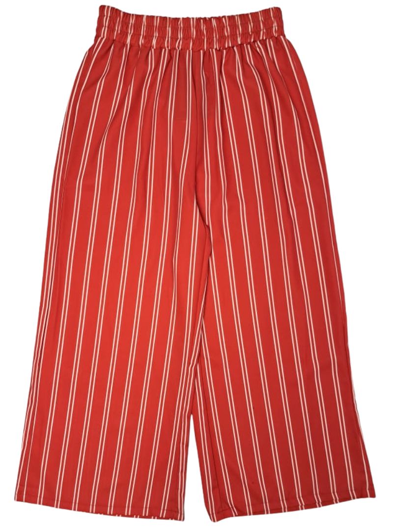 Indide Ladies Striped Detail Trouser - Red/White