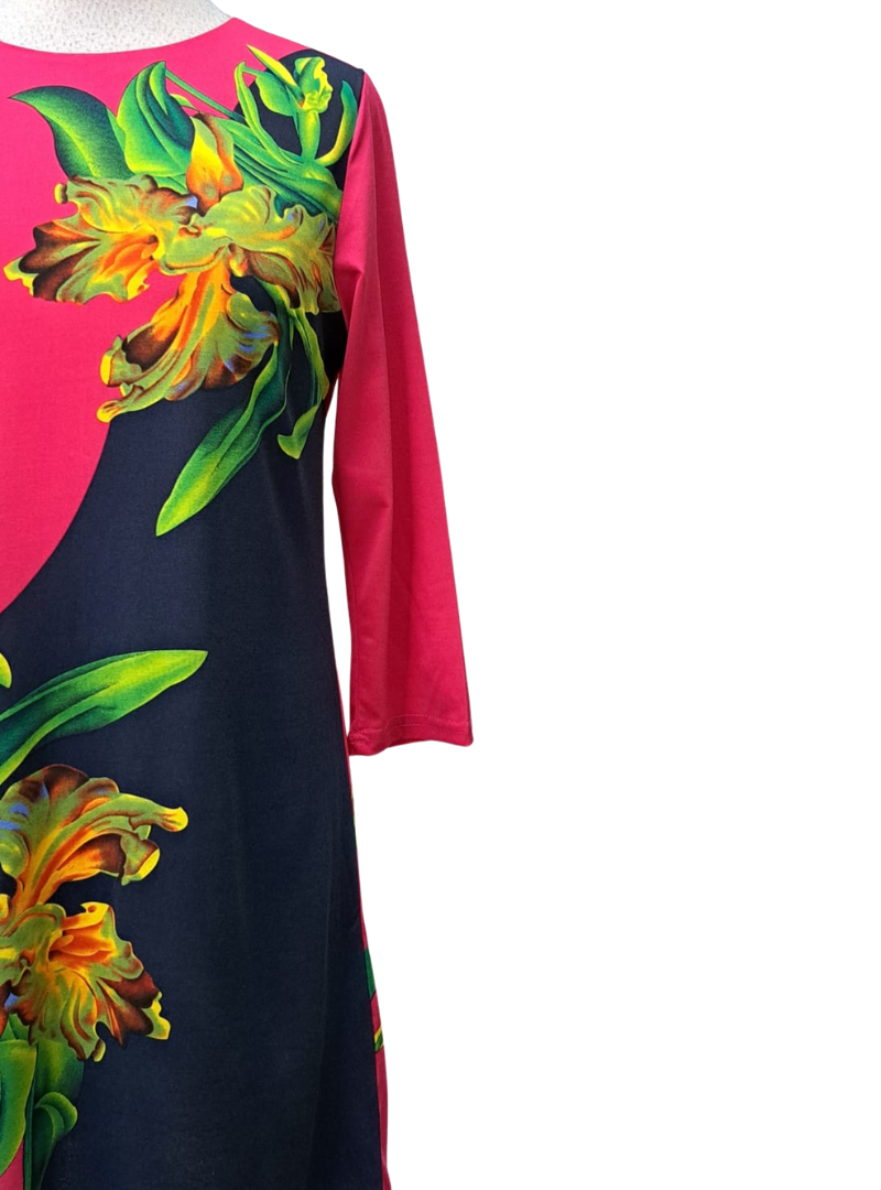 Ada Gatto Ladies Floral Dress - Pink/Navy