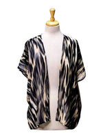 Inside Ladies Printed Kimino - Black/Beige/White