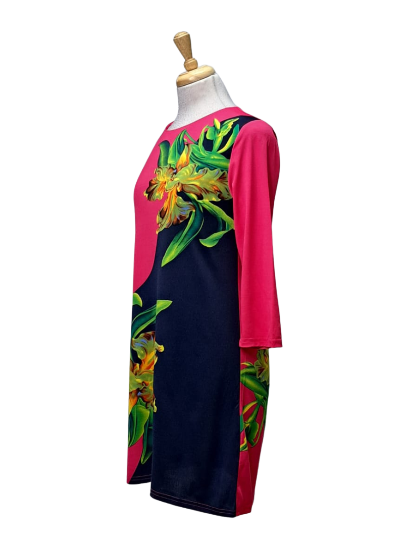Ada Gatto Ladies Floral Dress - Pink/Navy