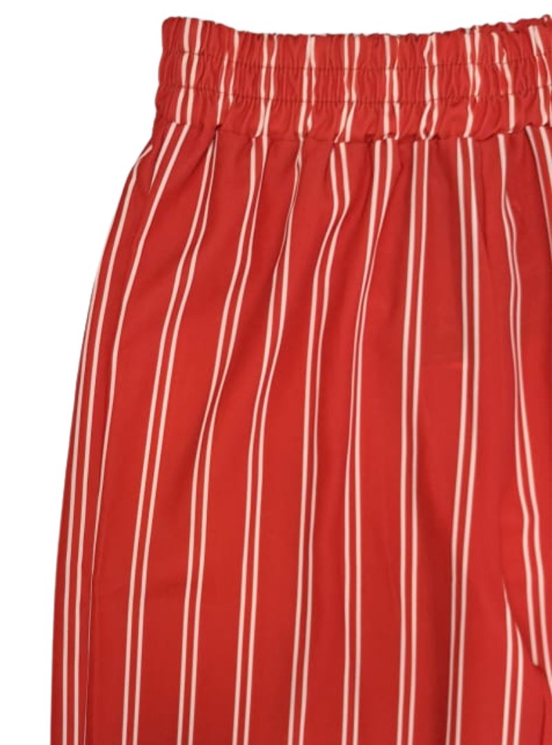 Indide Ladies Striped Detail Trouser - Red/White