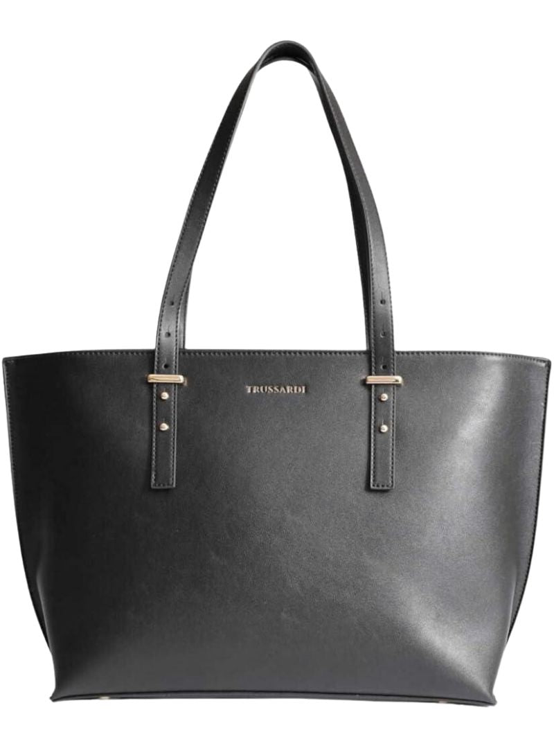 LISBONA ZIPPED GRAIN FAUX LEATHER TOTE BAG