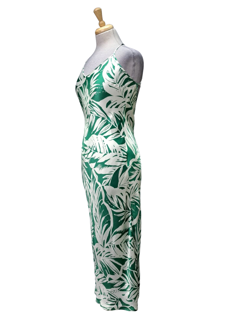 Forever 21 Printed Satin Dress - Green