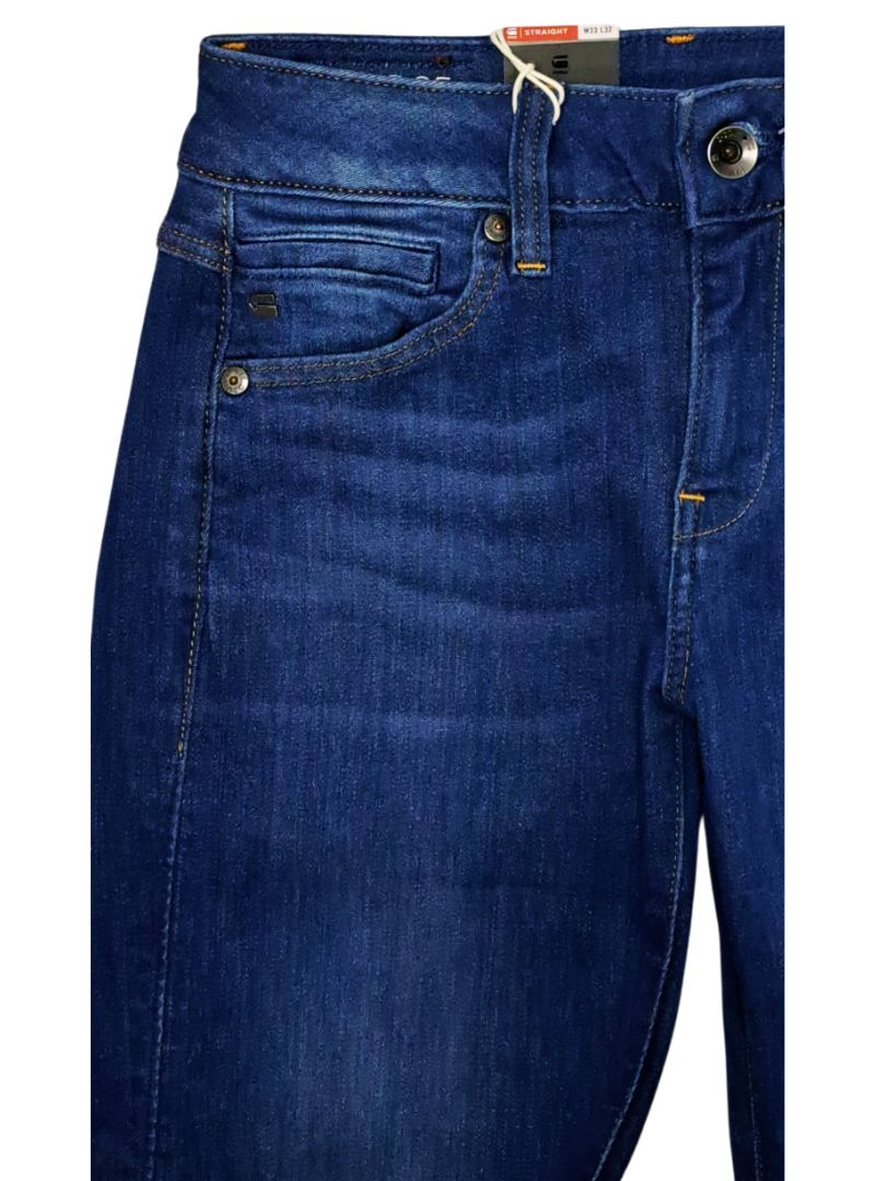 G Star Raw Denim Ladies Mid Straight Jean - Blue