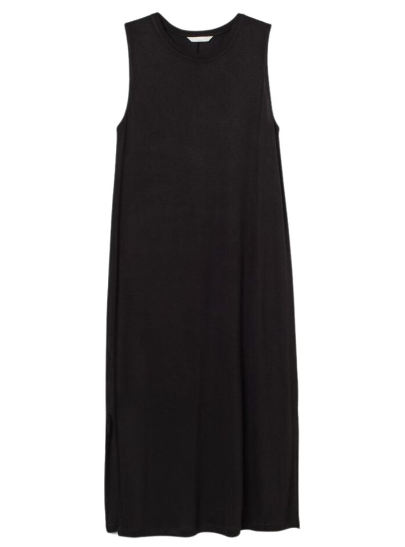 SLEEVELESS ROUND NECK JERSEY DRESS