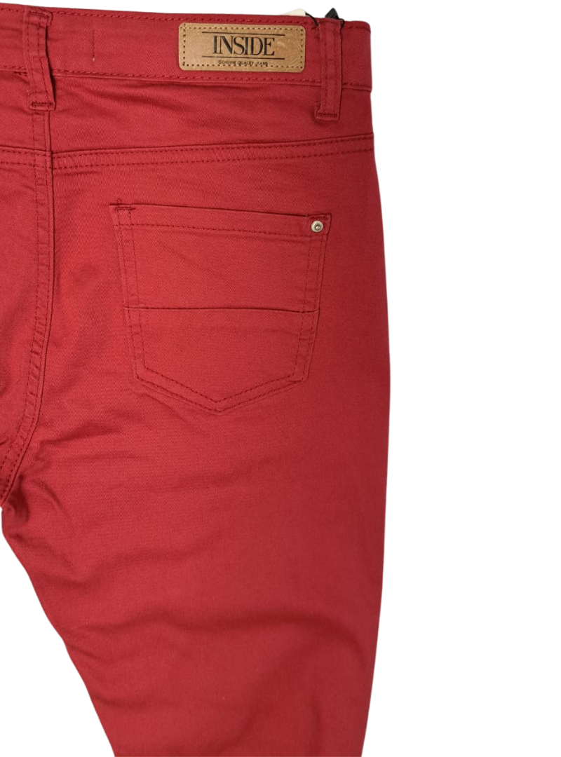Inside Ladies Denim Jean - Red