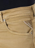 Replay Mens Groover Straight Fit Jeans - Beige