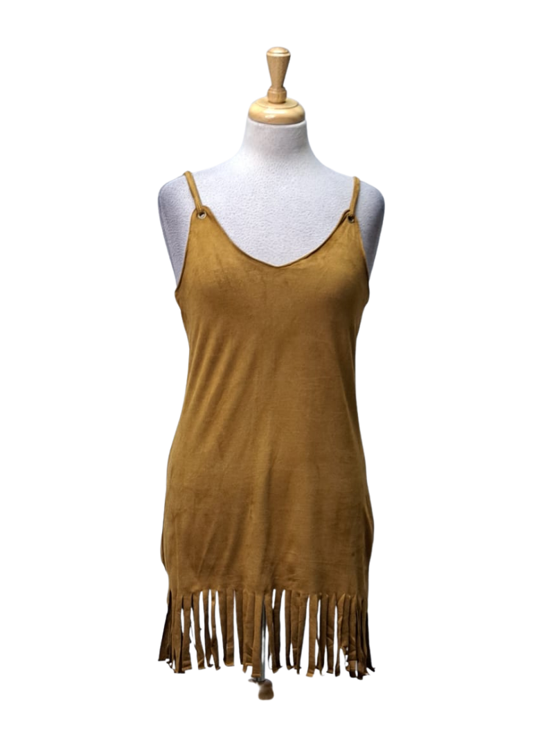 Ada Gatti Ladies Frill Mini Dress - Brown