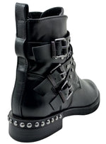 BUCKLE DETAILED STUD BOOTS