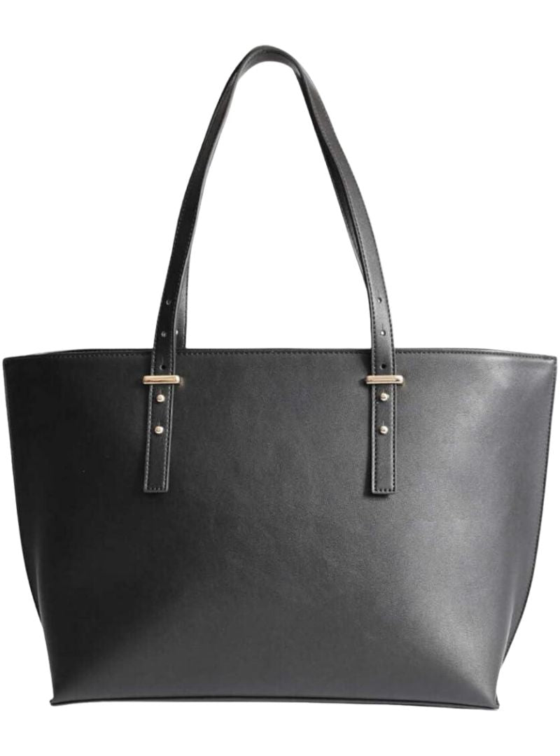 LISBONA ZIPPED GRAIN FAUX LEATHER TOTE BAG