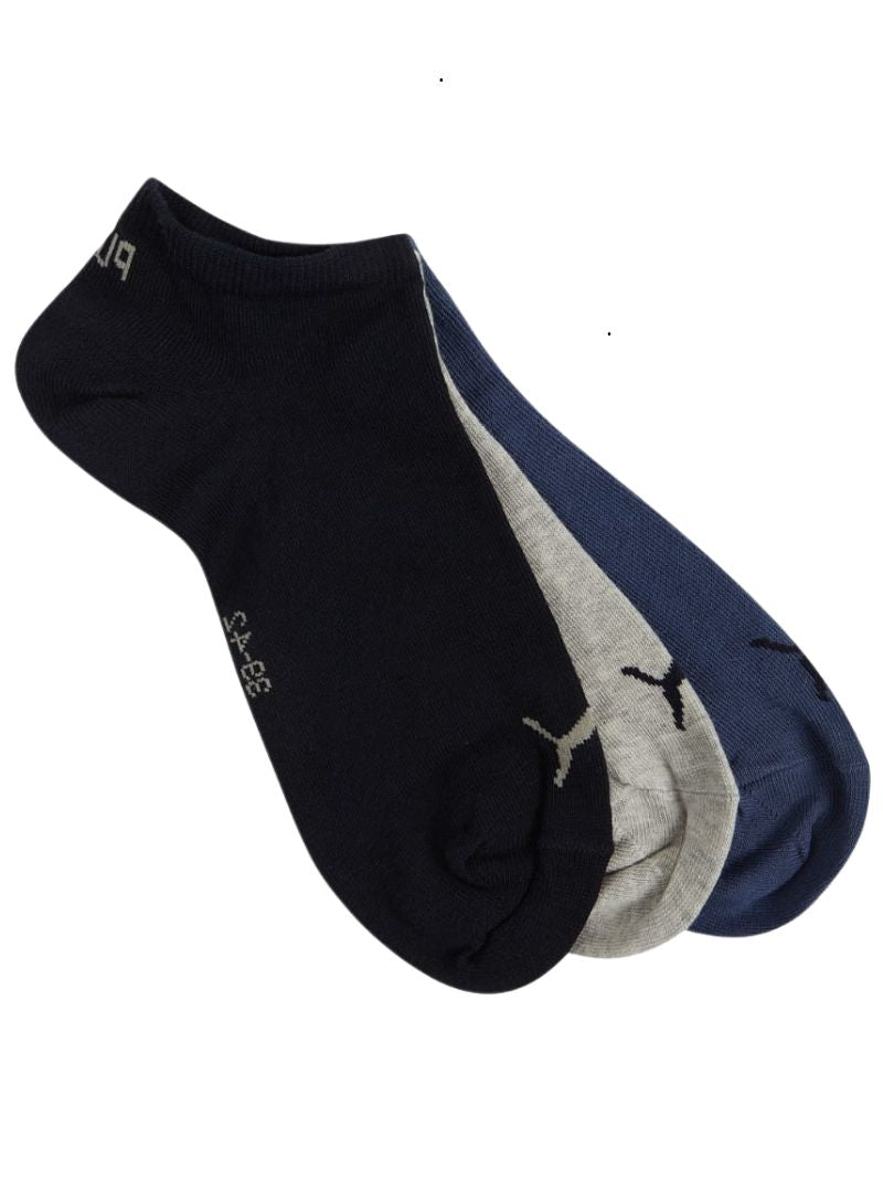 Puma Mens Ankle-Length Socks (3-Pack ) - Navy/Grey/Blue