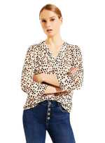 V NECK PRINTED BLOUSE