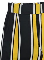 Indide Ladies Striped Detail Trouser - Black/Yellow/White