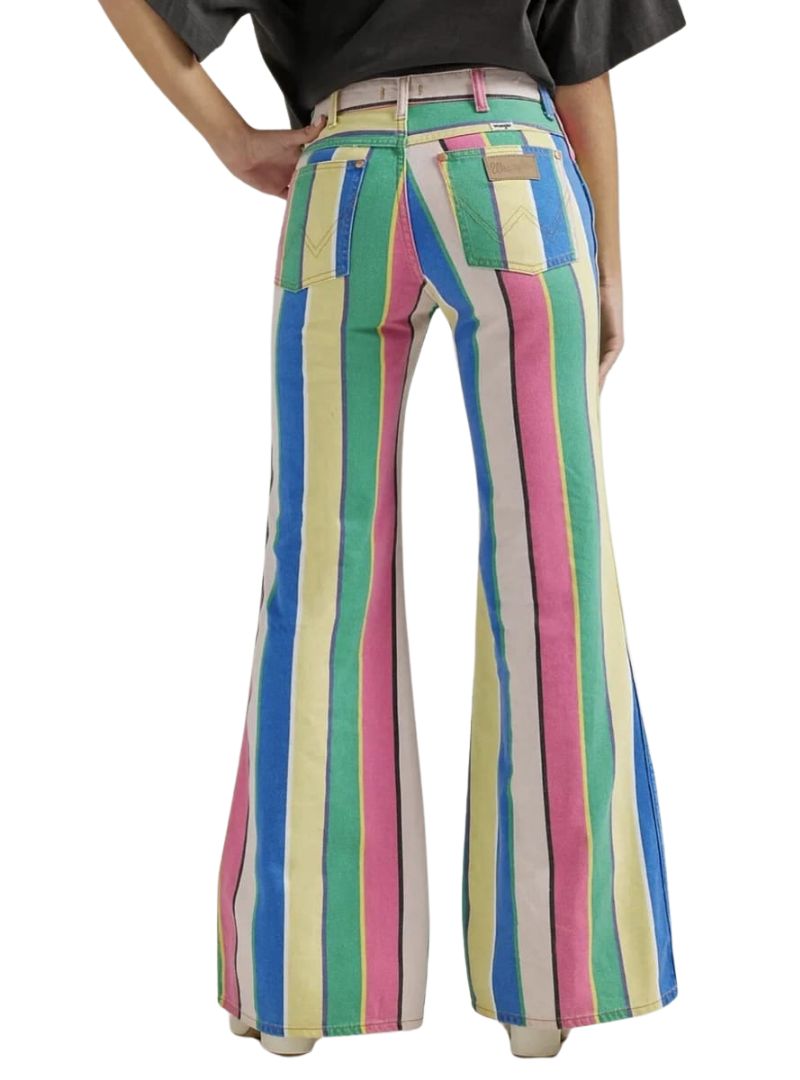 STRIPED HIGH RISE FLARE JEAN