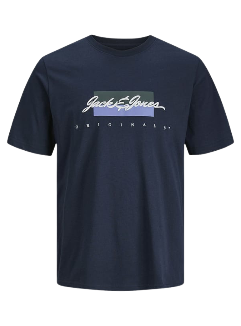 Jack & Jones Mens Logo Tshirts - Navy Blue