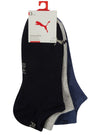 Puma Mens Ankle-Length Socks (3-Pack ) - Navy/Grey/Blue