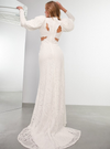LORI EYELASH LACE PUFF SLEEVE WEDDING DRESS IVORY
