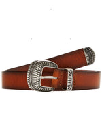 S.oliver Ladies Genuine Leather Detail Buckle Belt - Brown/Silver