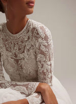 ELIZABETH LONG SLEEVE WEDDING DRESS WITH BEADED BODICE
