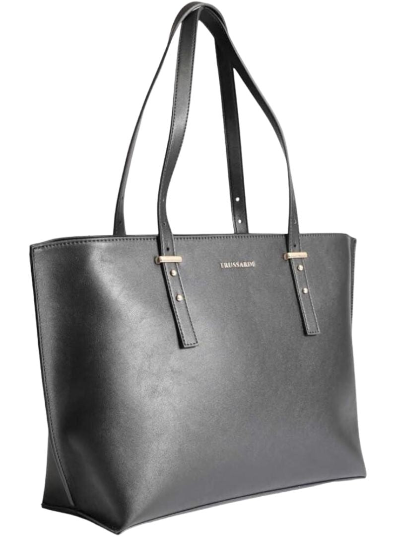 LISBONA ZIPPED GRAIN FAUX LEATHER TOTE BAG