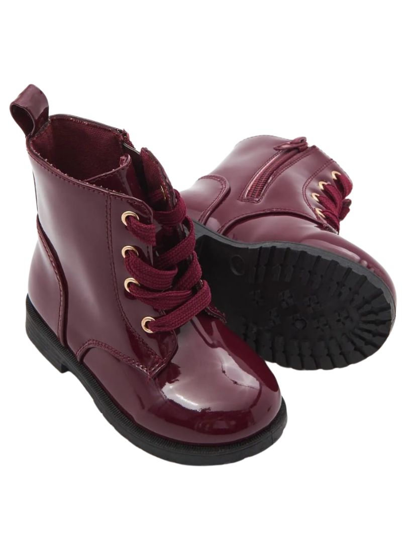LACE ZIP UP ANKLE BOOTS
