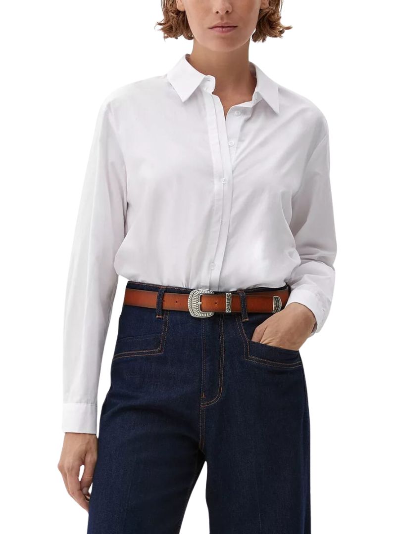 S.oliver Ladies Genuine Leather Detail Buckle Belt - Brown/Silver