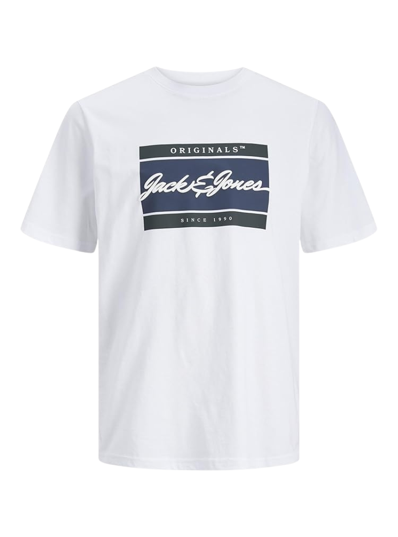 Jack & Jones Mens Logo Tshirts - White