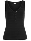 Lascana Ladies Buttoned Sleeveless Top - Black