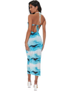 Forever 21 Ladies Mesh Halterneck Dress - Blue