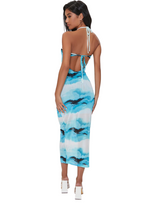 Forever 21 Ladies Mesh Halterneck Dress - Blue