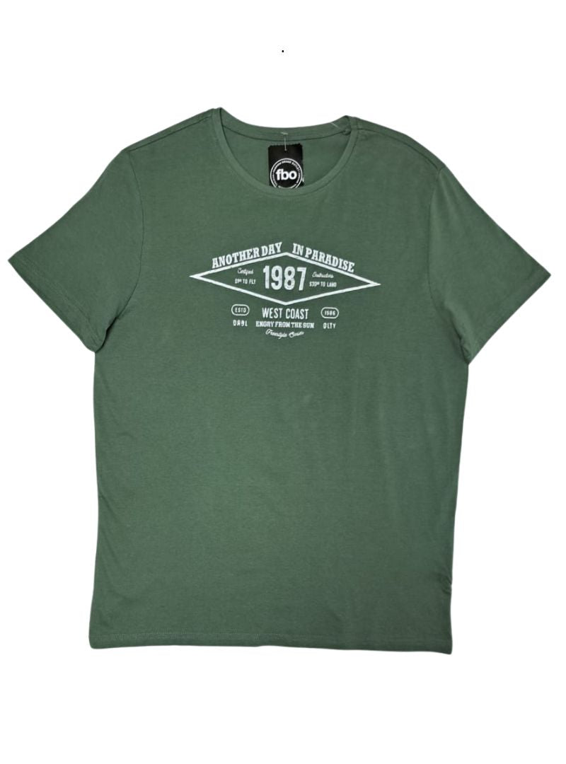 Livergy Mens Printed Tee - Green/White
