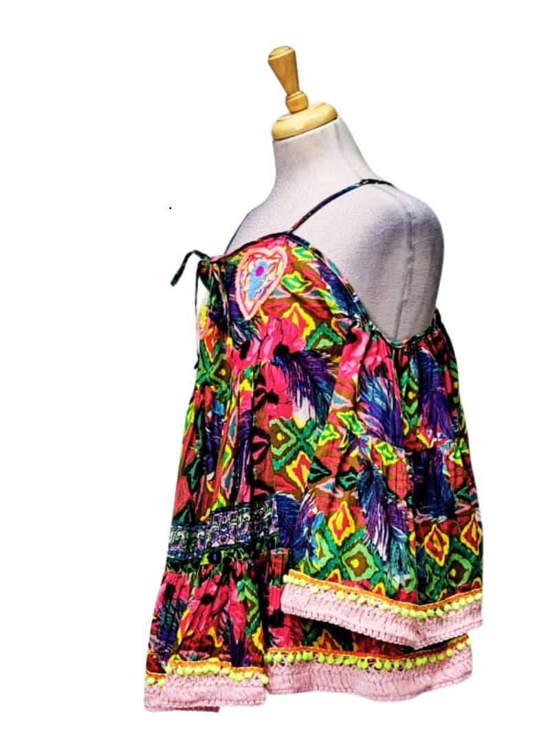 Shuaila Ladies Cold Shoulder Blouse - Multi Color