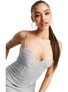 Asos Design Ladies Shimmer Mini Dress - Silver