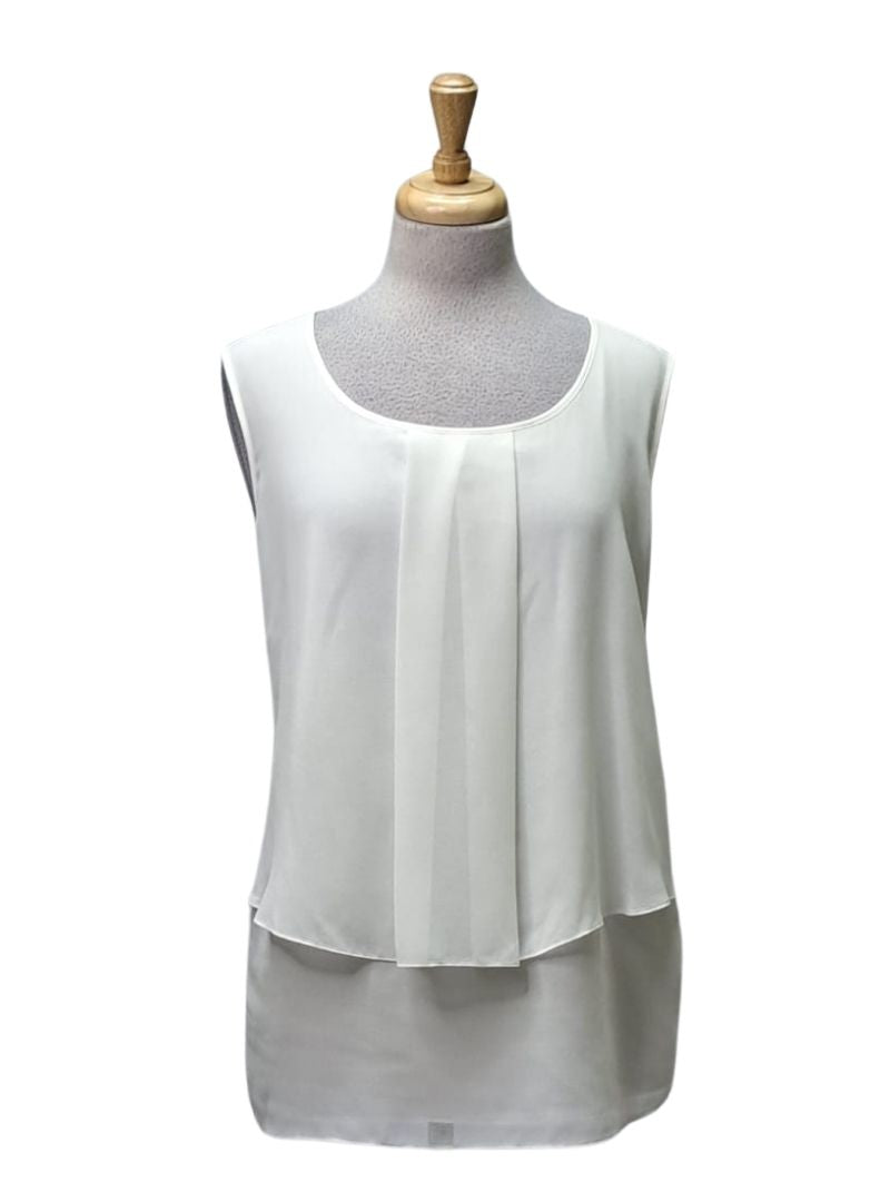Vanessa Gounden Ladies Mrinaldi Sleeveless Blouse - Cream White
