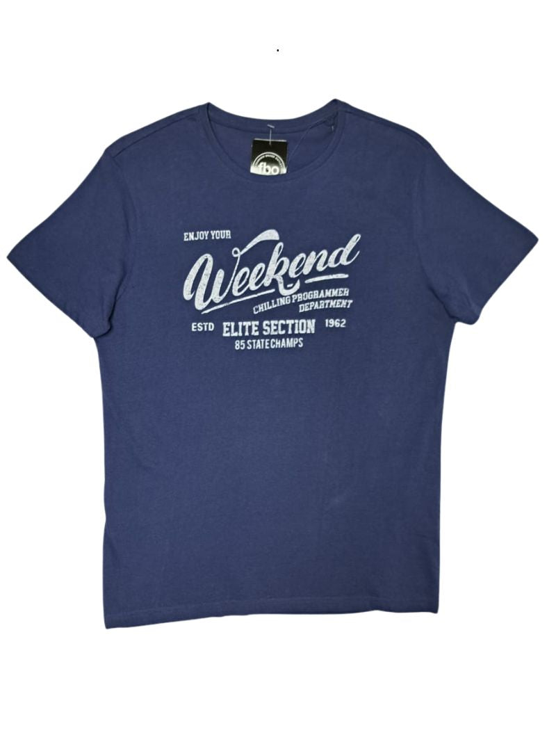 Livergy Mens Printed Tee - Navy/White