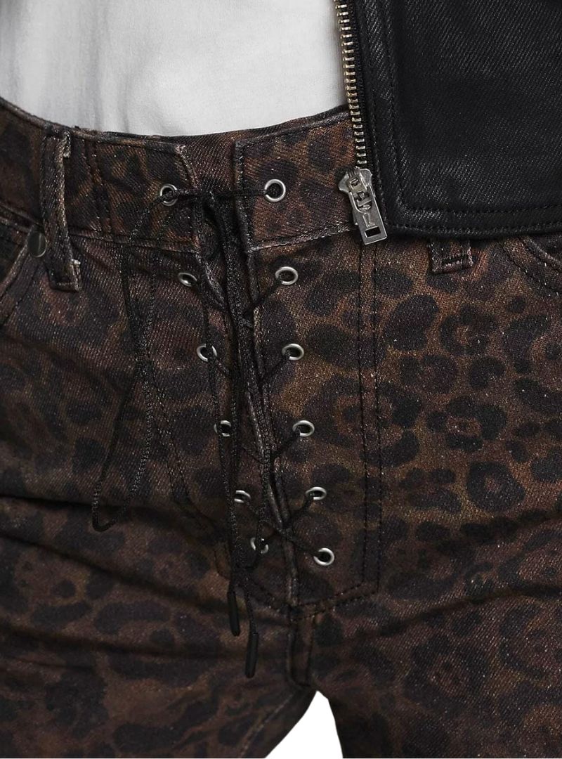 PRINT DETAILED HIGH RISE BOOTCUT JEANS