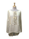 Ada Gatti Ladies Sequins Detail Blouse - Beige