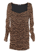 Cropp Leopard Print Chiffon Dress - Brown/Black