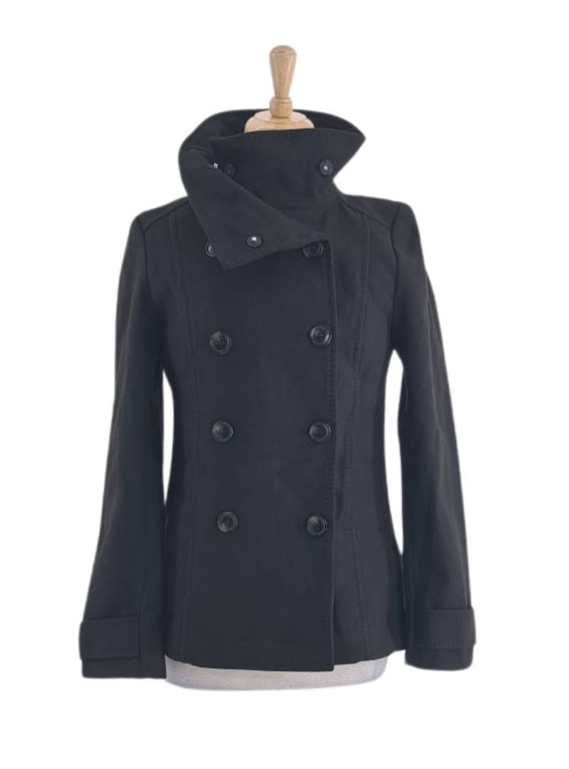 SOFT WOOL BLEND DOUBLE BREASTED COAT