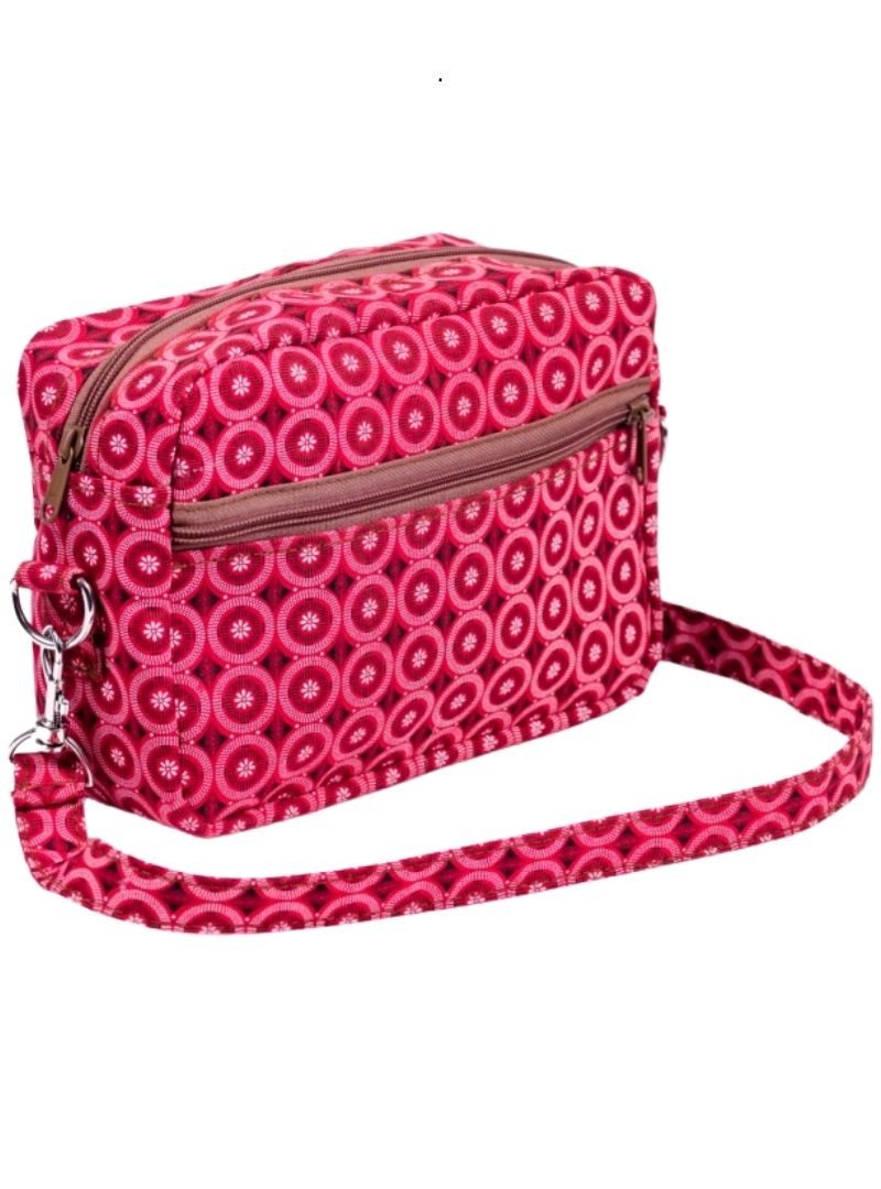 Kicoco African Print Shwe Shwe Crossbody Bag - Red/Brown