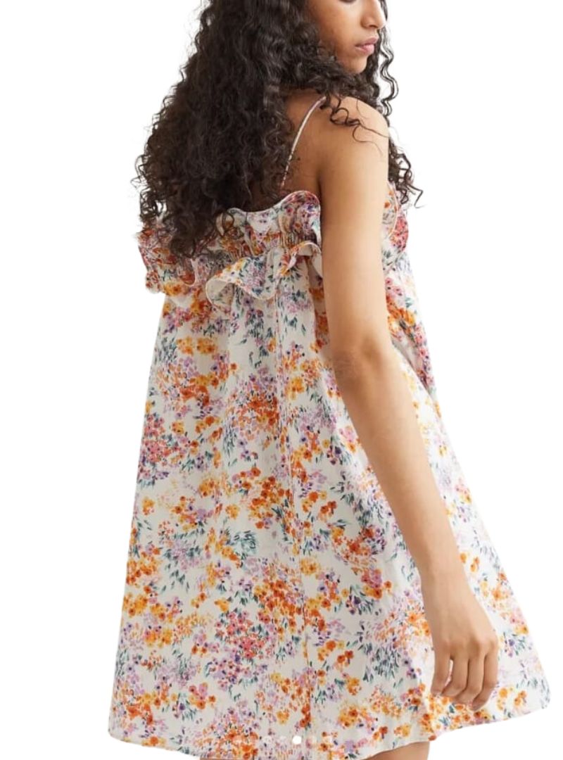 FLOUNCE RUFFLE FLORAL DRESS