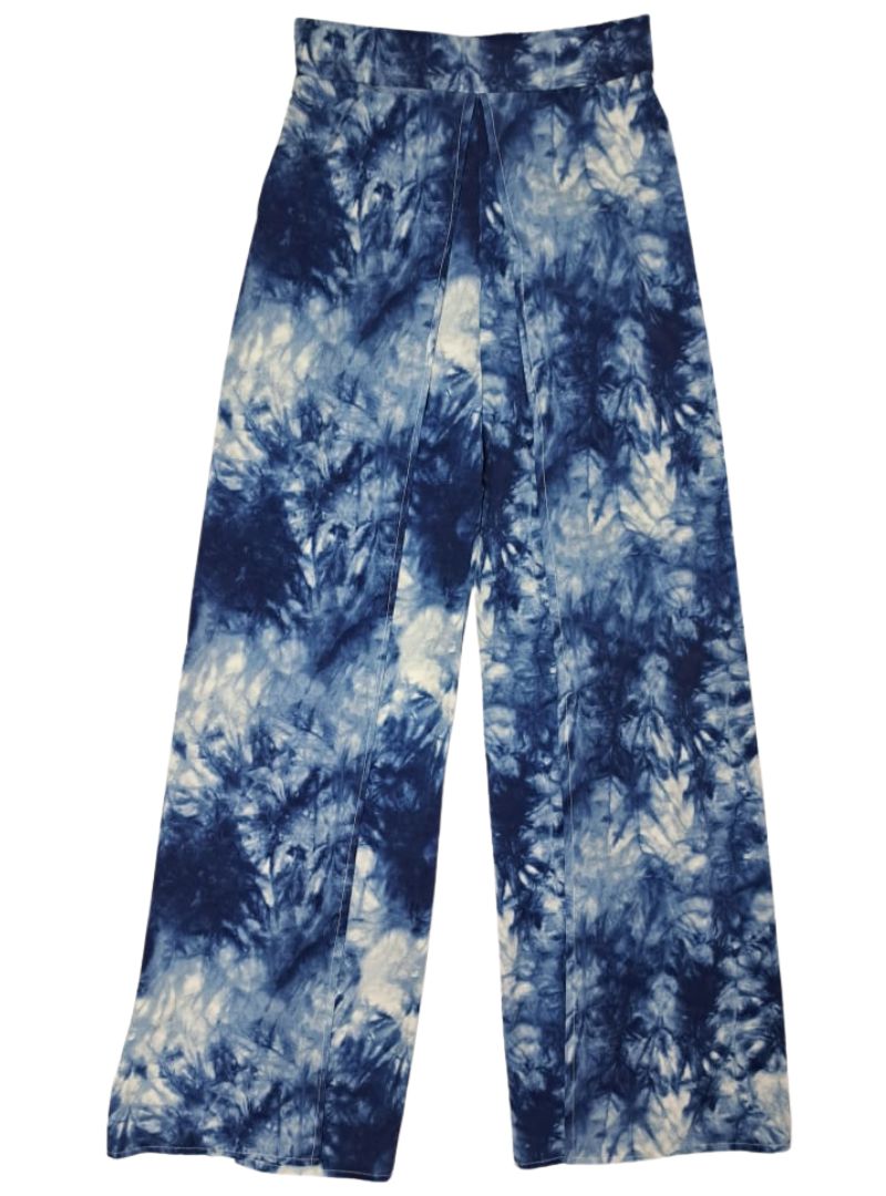 Inside Ladies Two Toned Detailed Pants - Blue/White