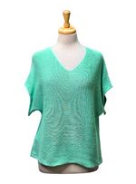 Made In Italy Ladies Knit Top - Turquoise