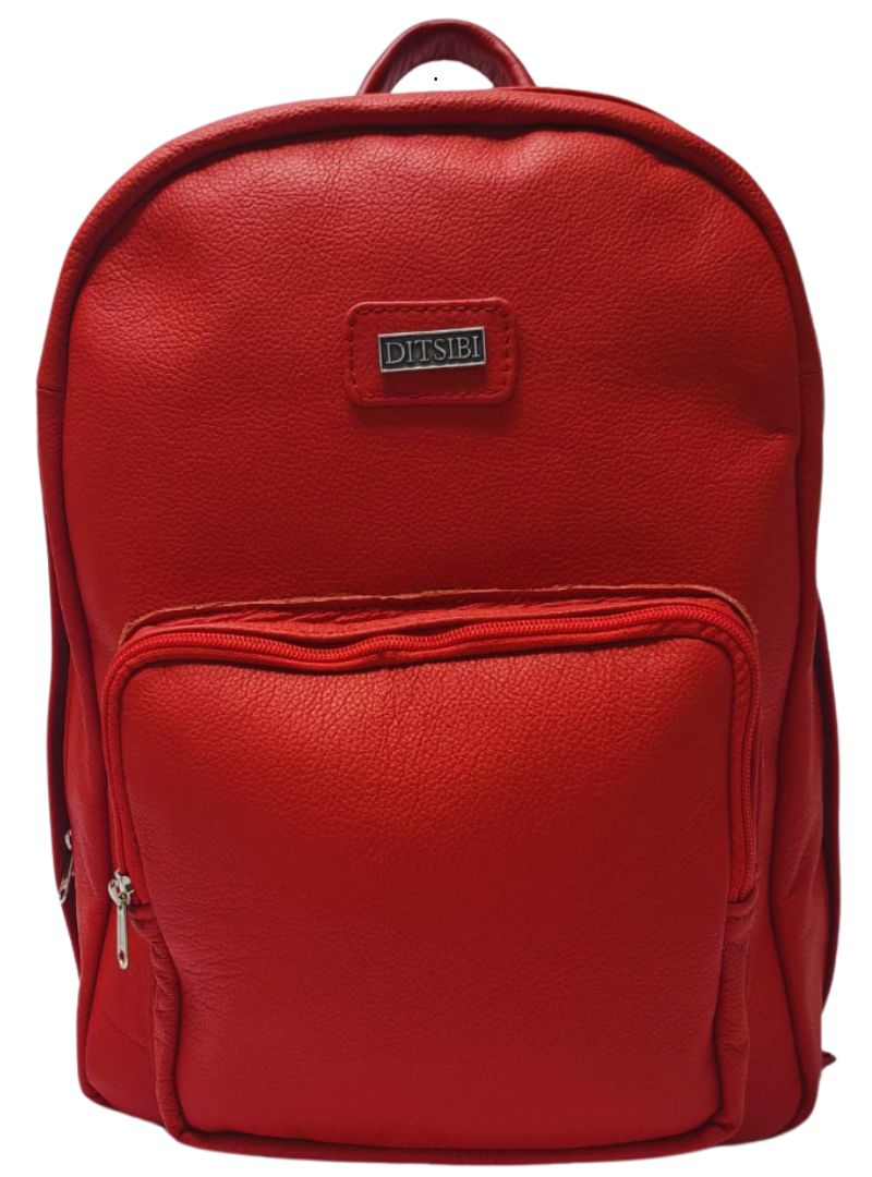 Ditsibi Genuine Leather Backpack - Red