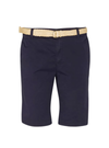 Esprit Ladies Belted Chino Shorts - Navy
